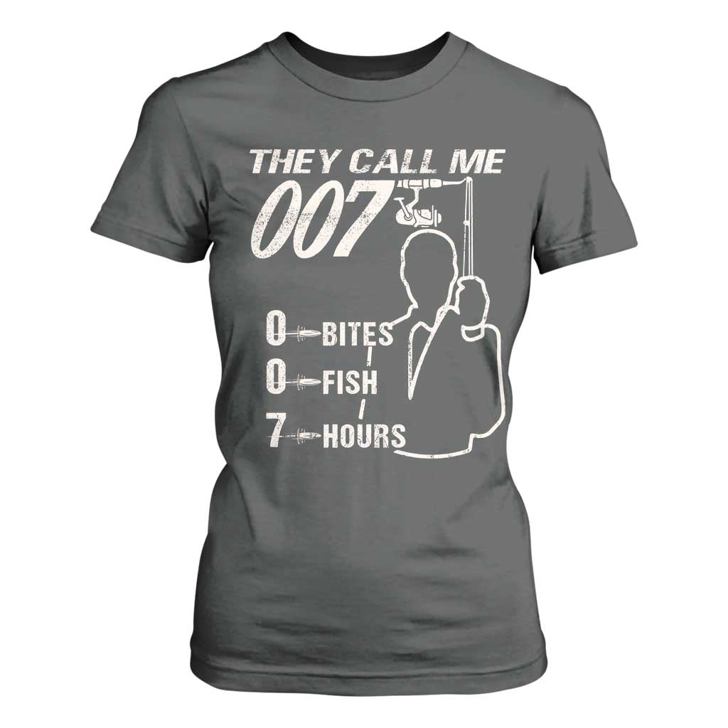 Funny Fishing T Shirt For Women They Call Me 007 Fisherman TS09 Dark Heather Print Your Wear