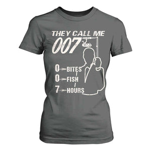 Funny Fishing T Shirt For Women They Call Me 007 Fisherman TS09 Dark Heather Print Your Wear