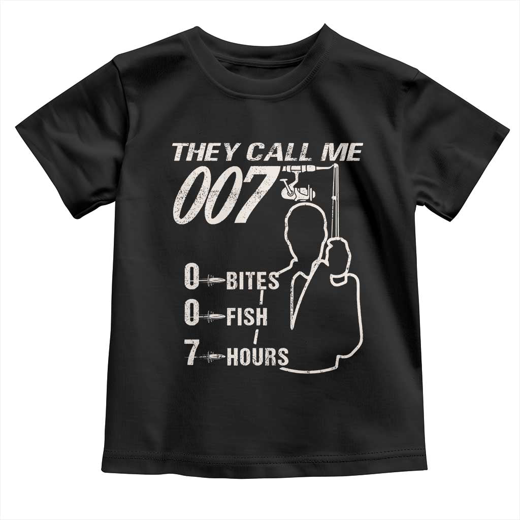 Funny Fishing Toddler T Shirt They Call Me 007 Fisherman TS09 Black Print Your Wear