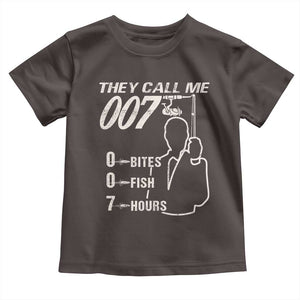 Funny Fishing Toddler T Shirt They Call Me 007 Fisherman TS09 Dark Chocolate Print Your Wear