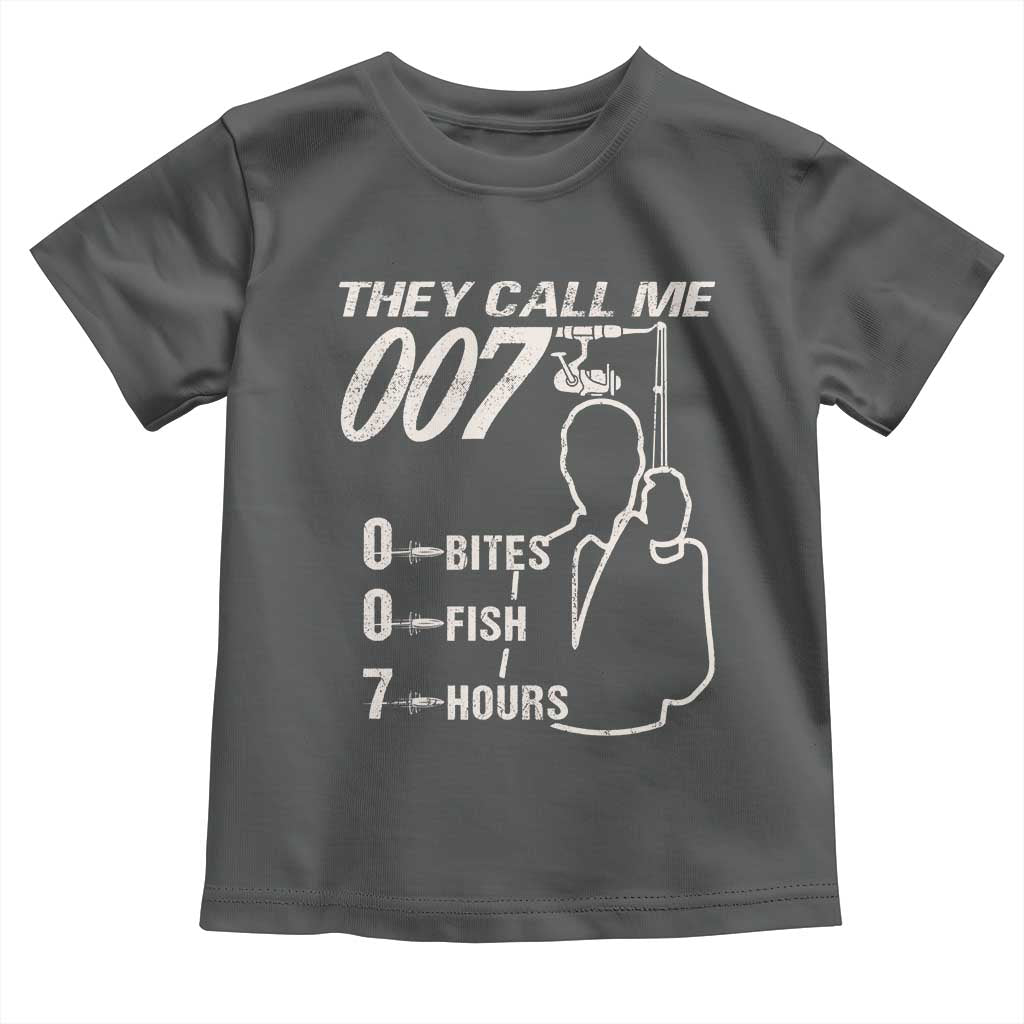 Funny Fishing Toddler T Shirt They Call Me 007 Fisherman TS09 Dark Heather Print Your Wear