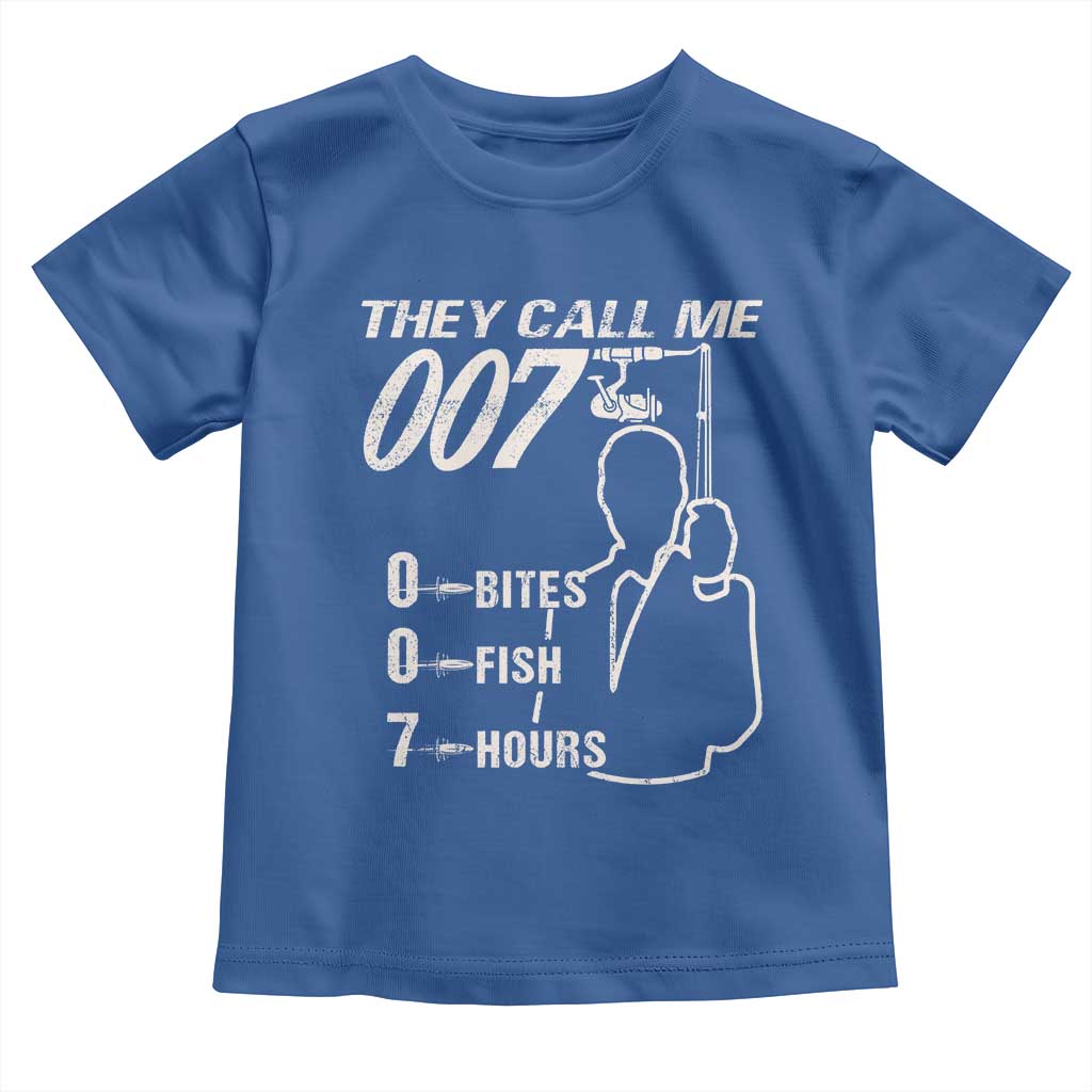 Funny Fishing Toddler T Shirt They Call Me 007 Fisherman TS09 Royal Blue Print Your Wear