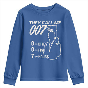 Funny Fishing Youth Sweatshirt They Call Me 007 Fisherman TS09 Royal Blue Print Your Wear