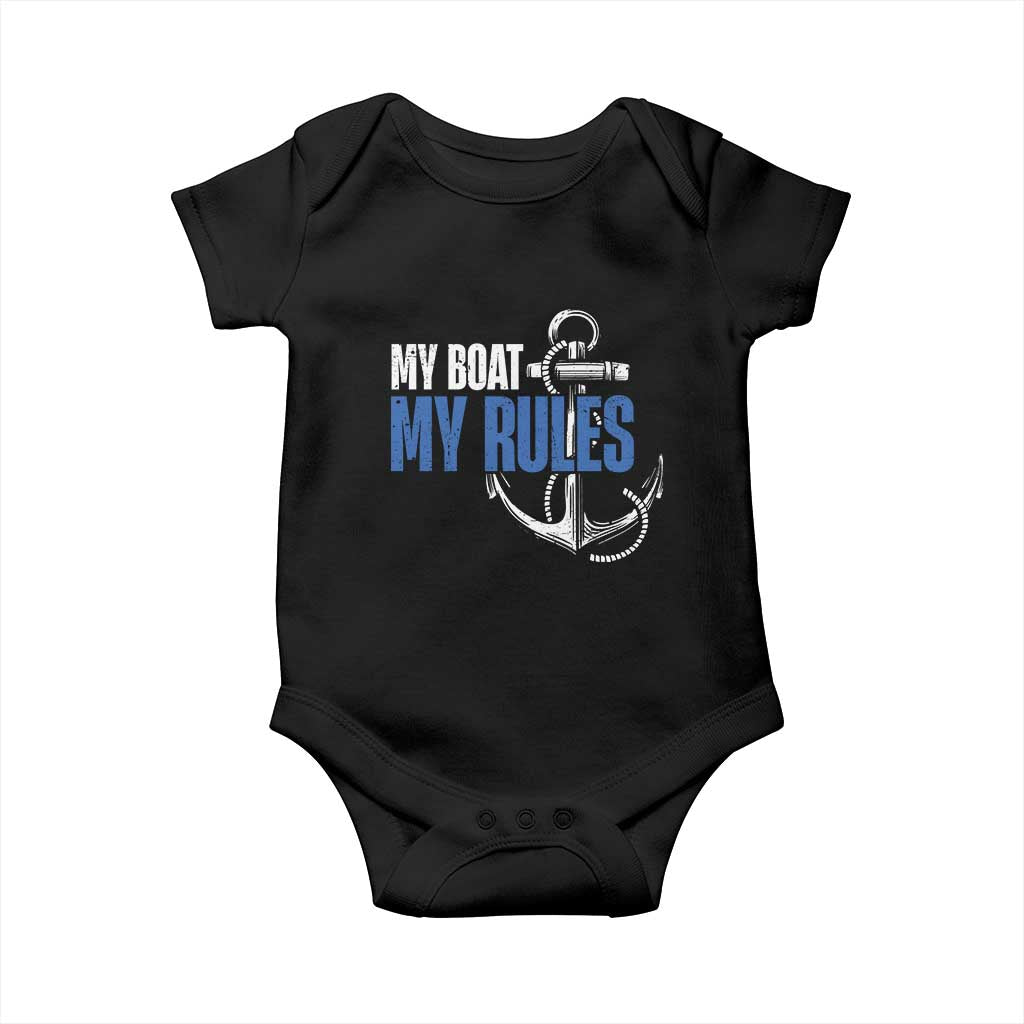I'm The Captain Baby Onesie My Boat My Rules TS09 Black Print Your Wear