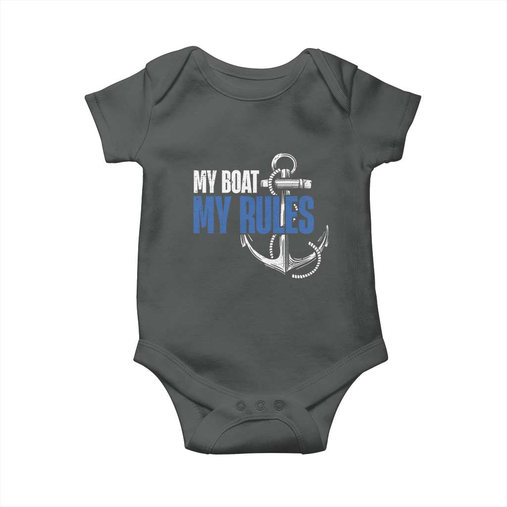 I'm The Captain Baby Onesie My Boat My Rules TS09 Dark Heather Print Your Wear