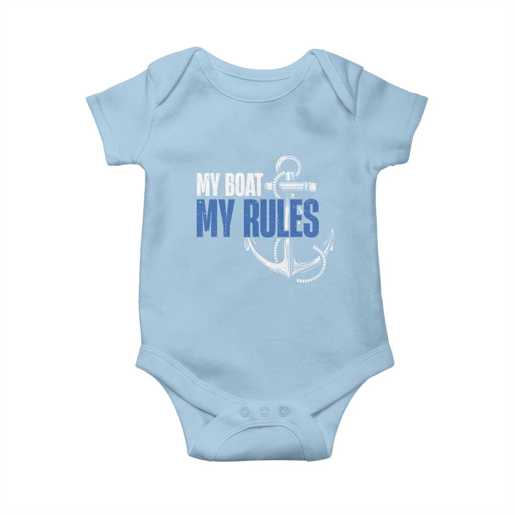 I'm The Captain Baby Onesie My Boat My Rules TS09 Light Blue Print Your Wear