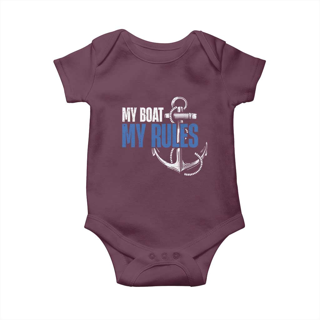 I'm The Captain Baby Onesie My Boat My Rules TS09 Maroon Print Your Wear