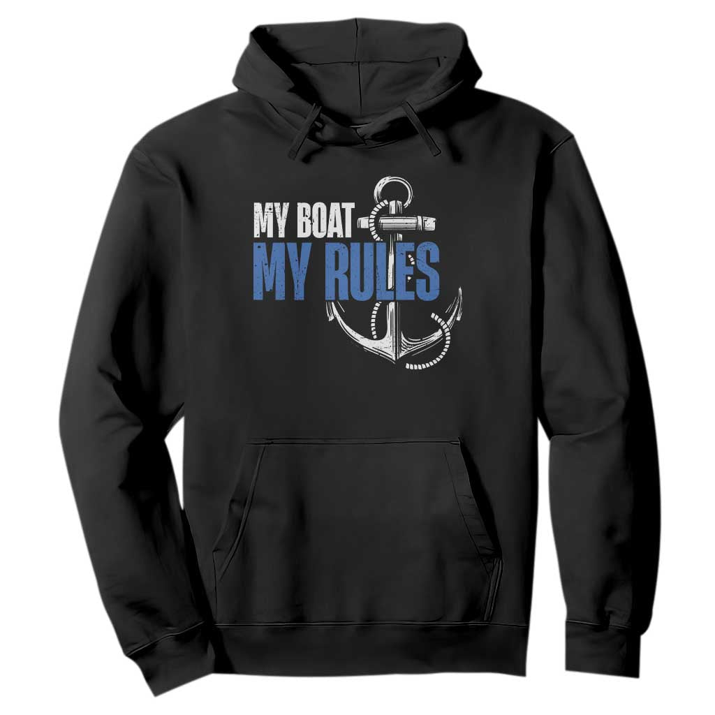 I'm The Captain Hoodie My Boat My Rules TS09 Black Print Your Wear