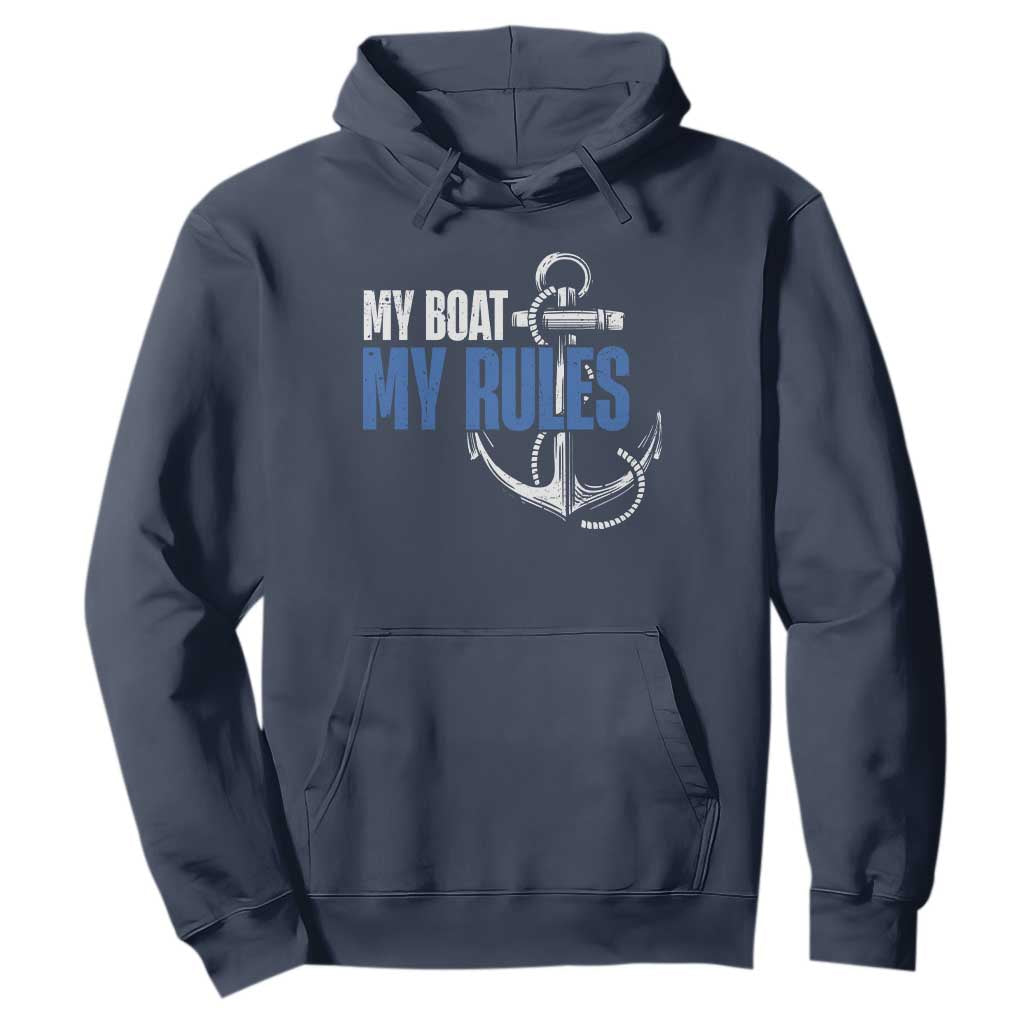 I'm The Captain Hoodie My Boat My Rules TS09 Navy Print Your Wear