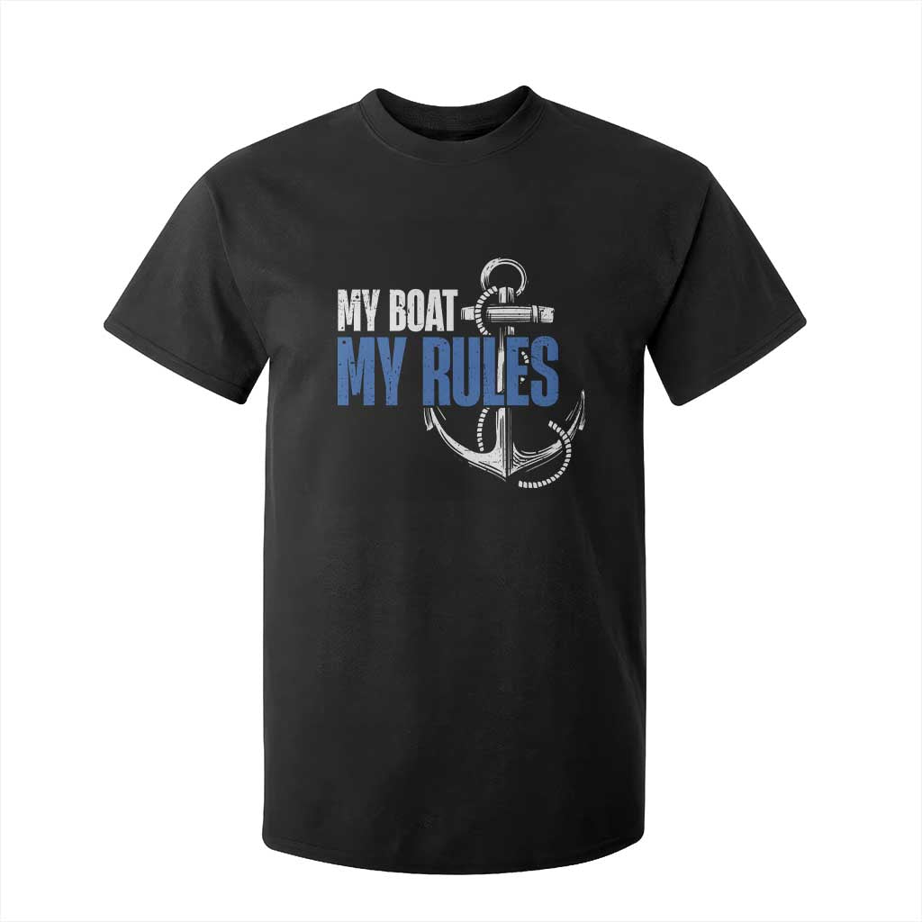 I'm The Captain T Shirt For Kid My Boat My Rules TS09 Black Print Your Wear