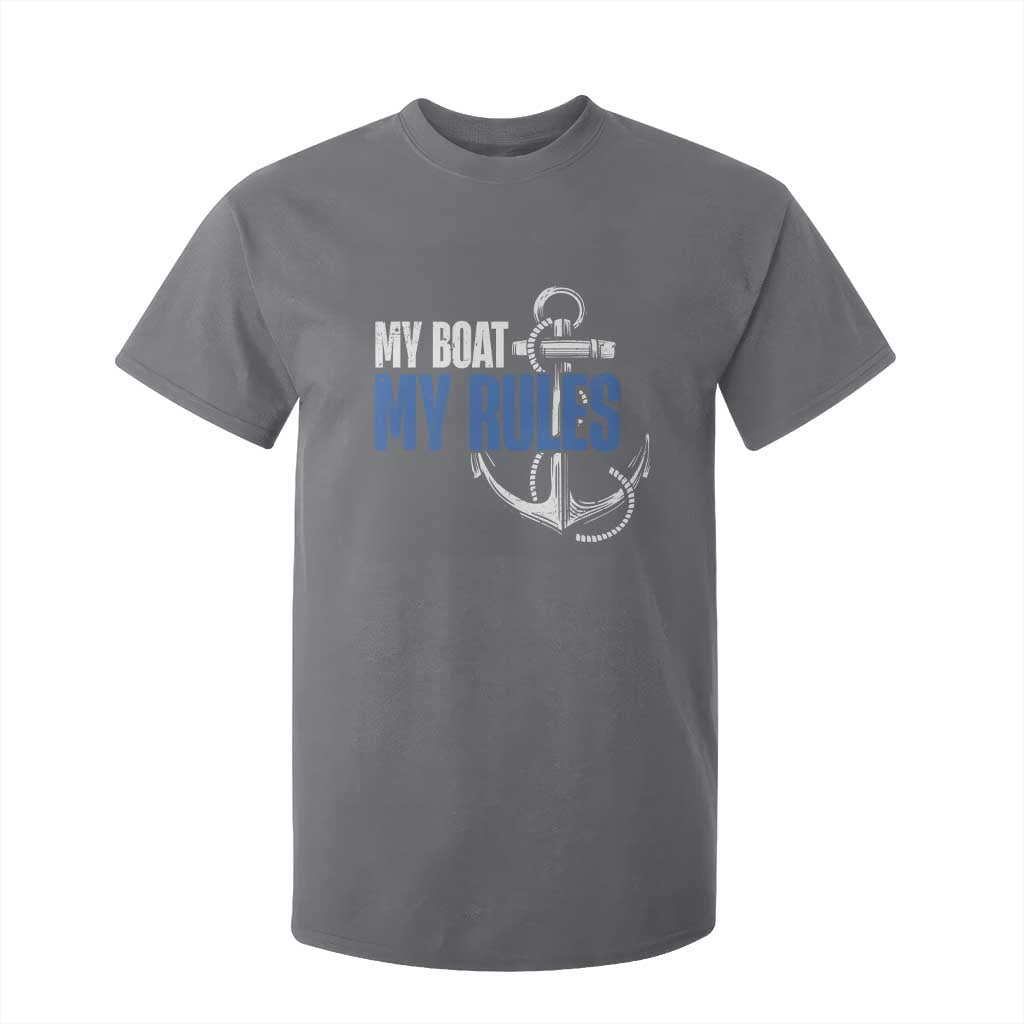 I'm The Captain T Shirt For Kid My Boat My Rules TS09 Charcoal Print Your Wear