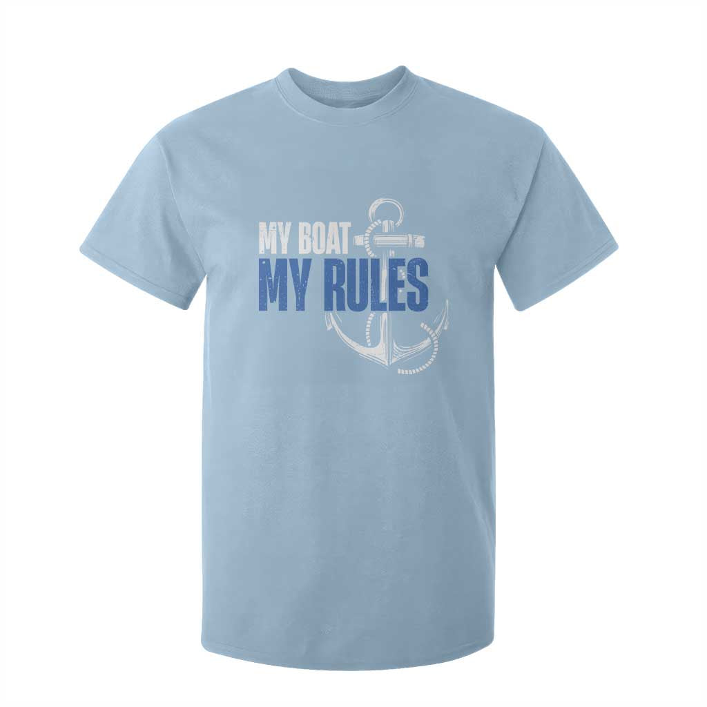 I'm The Captain T Shirt For Kid My Boat My Rules TS09 Light Blue Print Your Wear