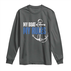 I'm The Captain Long Sleeve Shirt My Boat My Rules TS09 Dark Heather Print Your Wear