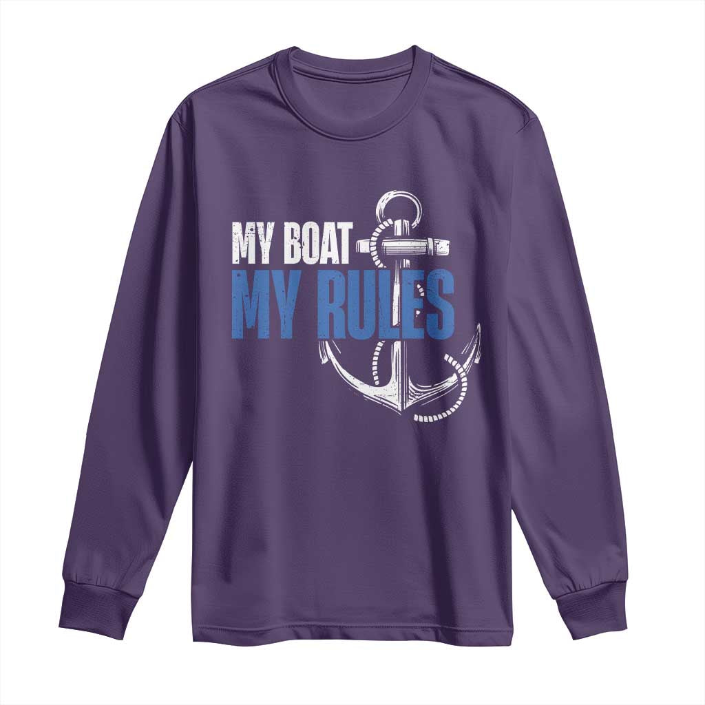 I'm The Captain Long Sleeve Shirt My Boat My Rules TS09 Purple Print Your Wear