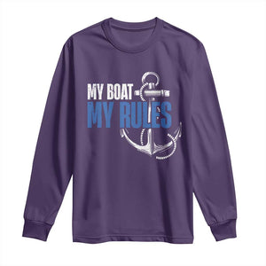 I'm The Captain Long Sleeve Shirt My Boat My Rules TS09 Purple Print Your Wear