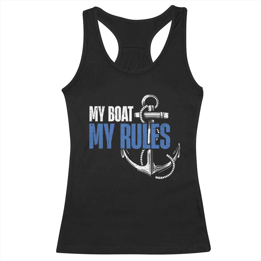 I'm The Captain Racerback Tank Top My Boat My Rules TS09 Black Print Your Wear