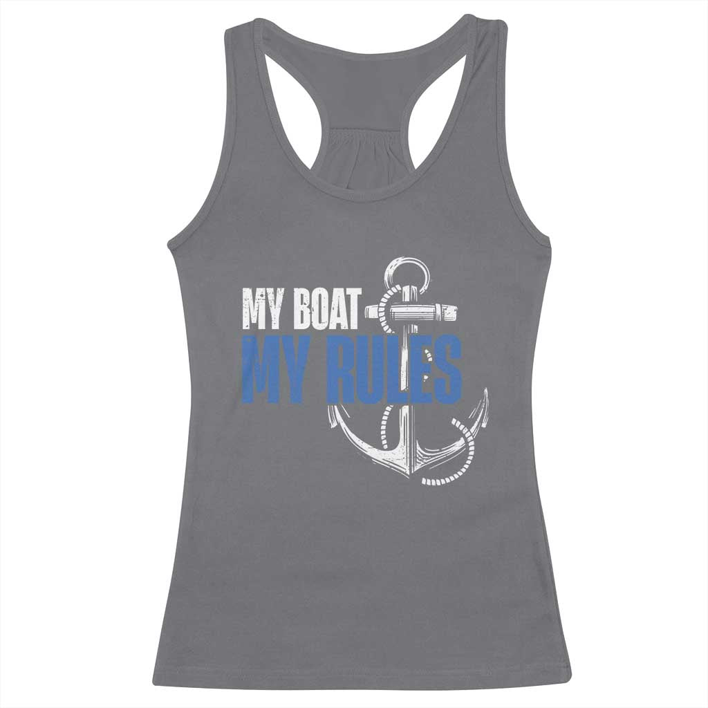 I'm The Captain Racerback Tank Top My Boat My Rules TS09 Charcoal Print Your Wear