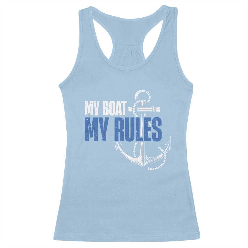 I'm The Captain Racerback Tank Top My Boat My Rules TS09 Light Blue Print Your Wear