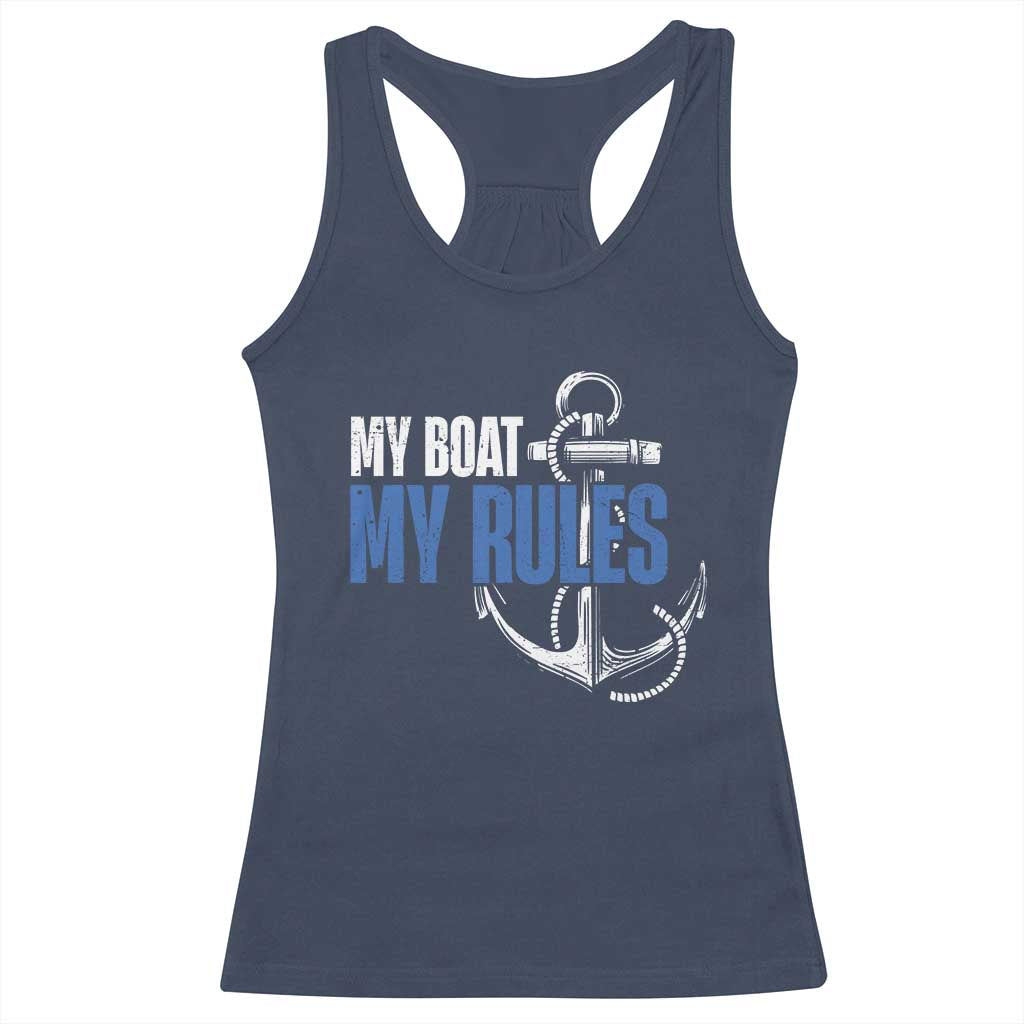 I'm The Captain Racerback Tank Top My Boat My Rules TS09 Navy Print Your Wear