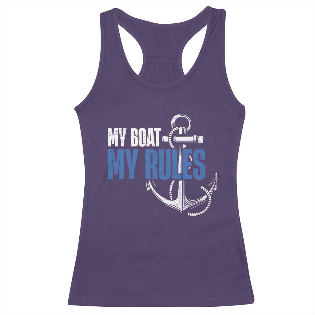 I'm The Captain Racerback Tank Top My Boat My Rules TS09 Purple Print Your Wear