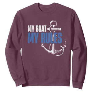 I'm The Captain Sweatshirt My Boat My Rules TS09 Maroon Print Your Wear