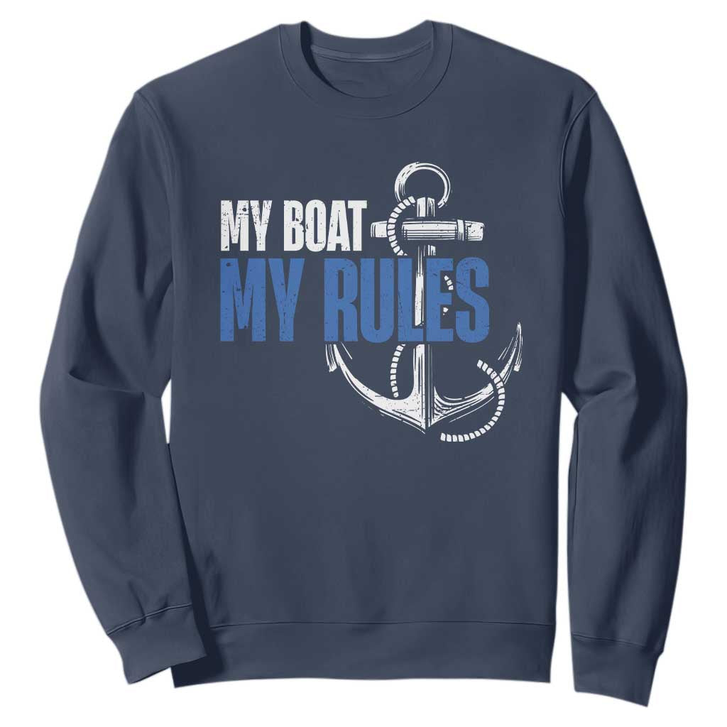 I'm The Captain Sweatshirt My Boat My Rules TS09 Navy Print Your Wear
