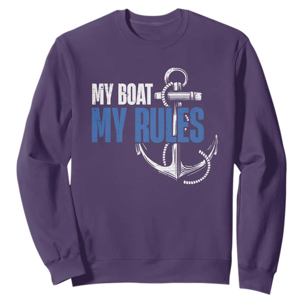 I'm The Captain Sweatshirt My Boat My Rules TS09 Purple Print Your Wear