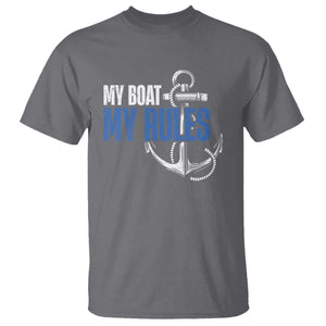 I'm The Captain T Shirt My Boat My Rules TS09 Charcoal Print Your Wear