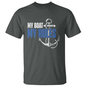 I'm The Captain T Shirt My Boat My Rules TS09 Dark Heather Print Your Wear