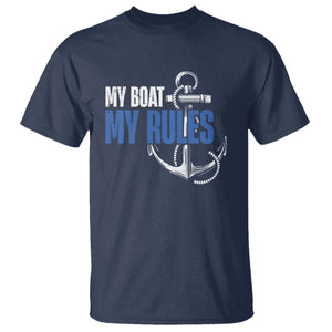 I'm The Captain T Shirt My Boat My Rules TS09 Navy Print Your Wear