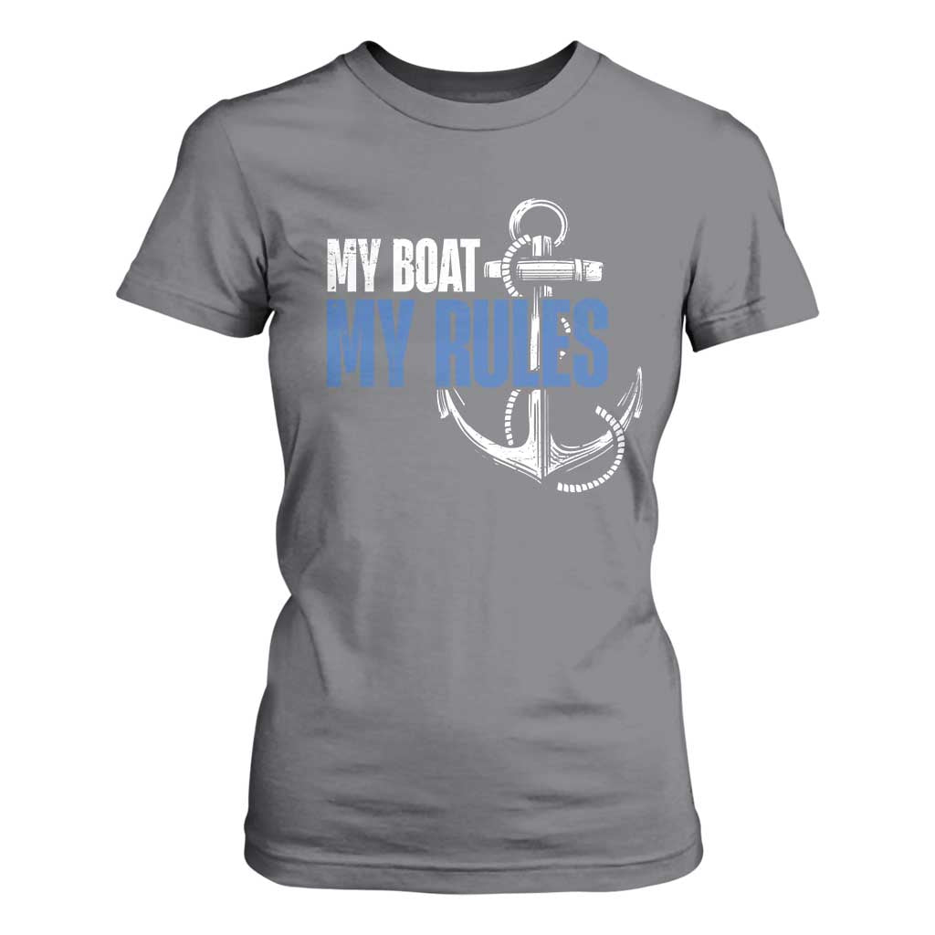 I'm The Captain T Shirt For Women My Boat My Rules TS09 Charcoal Print Your Wear