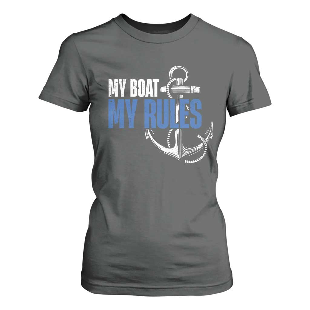I'm The Captain T Shirt For Women My Boat My Rules TS09 Dark Heather Print Your Wear