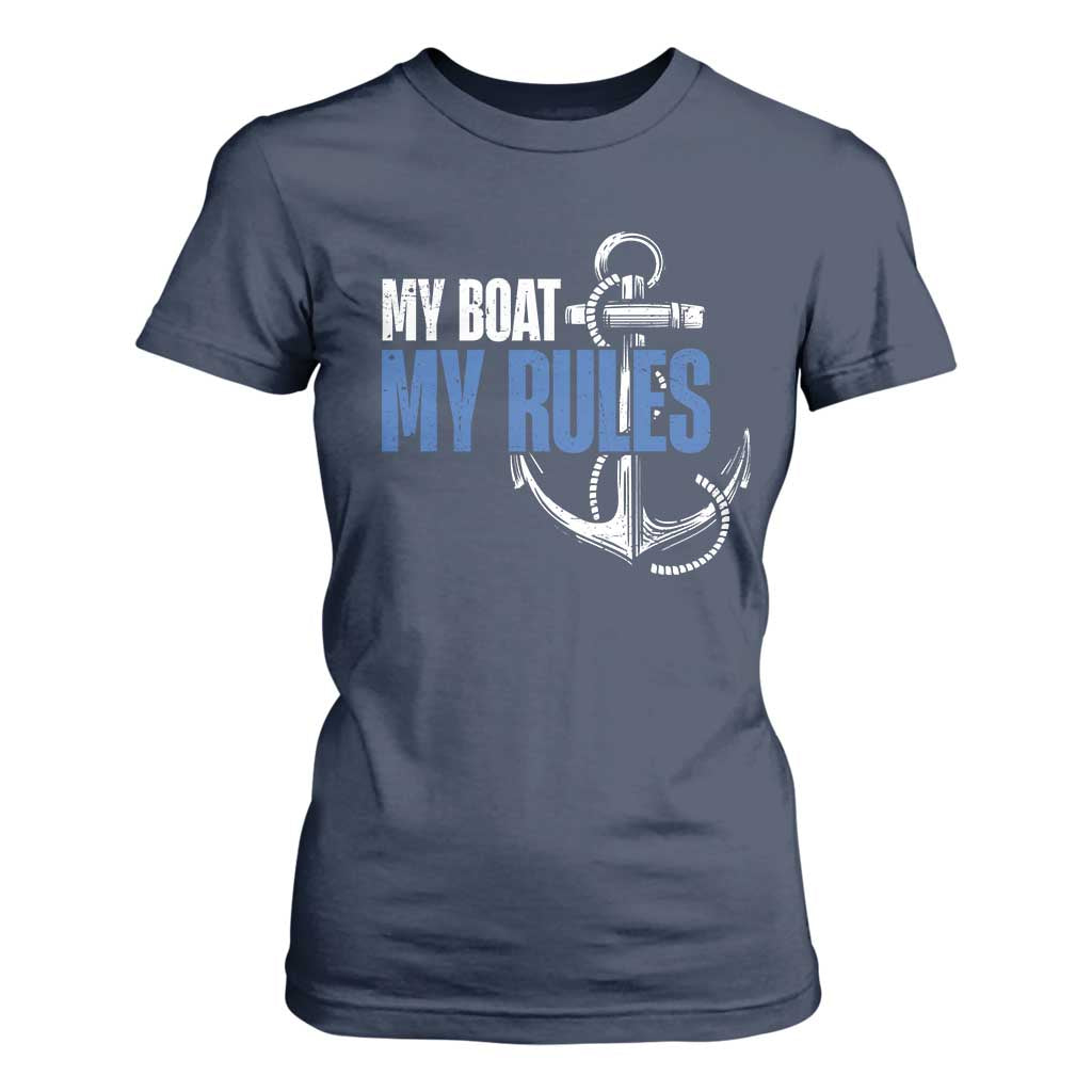 I'm The Captain T Shirt For Women My Boat My Rules TS09 Navy Print Your Wear