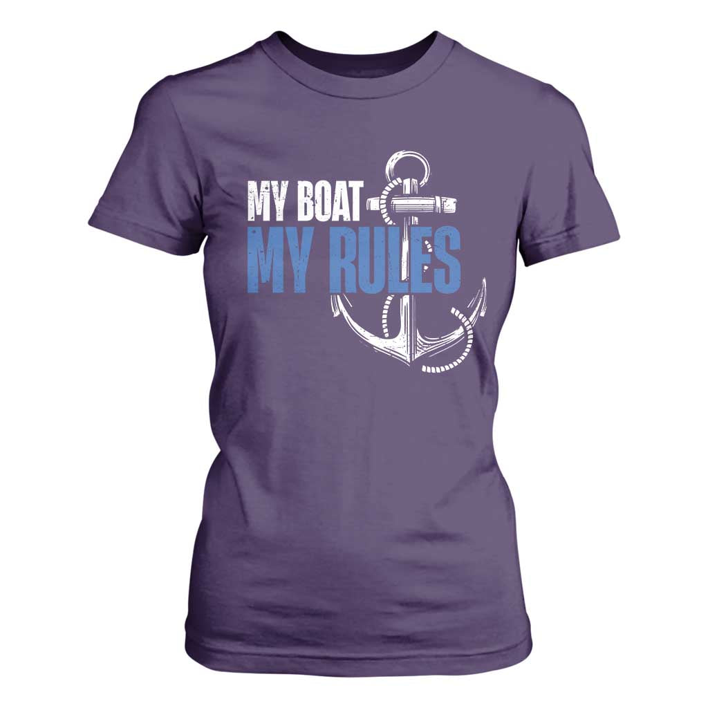 I'm The Captain T Shirt For Women My Boat My Rules TS09 Purple Print Your Wear