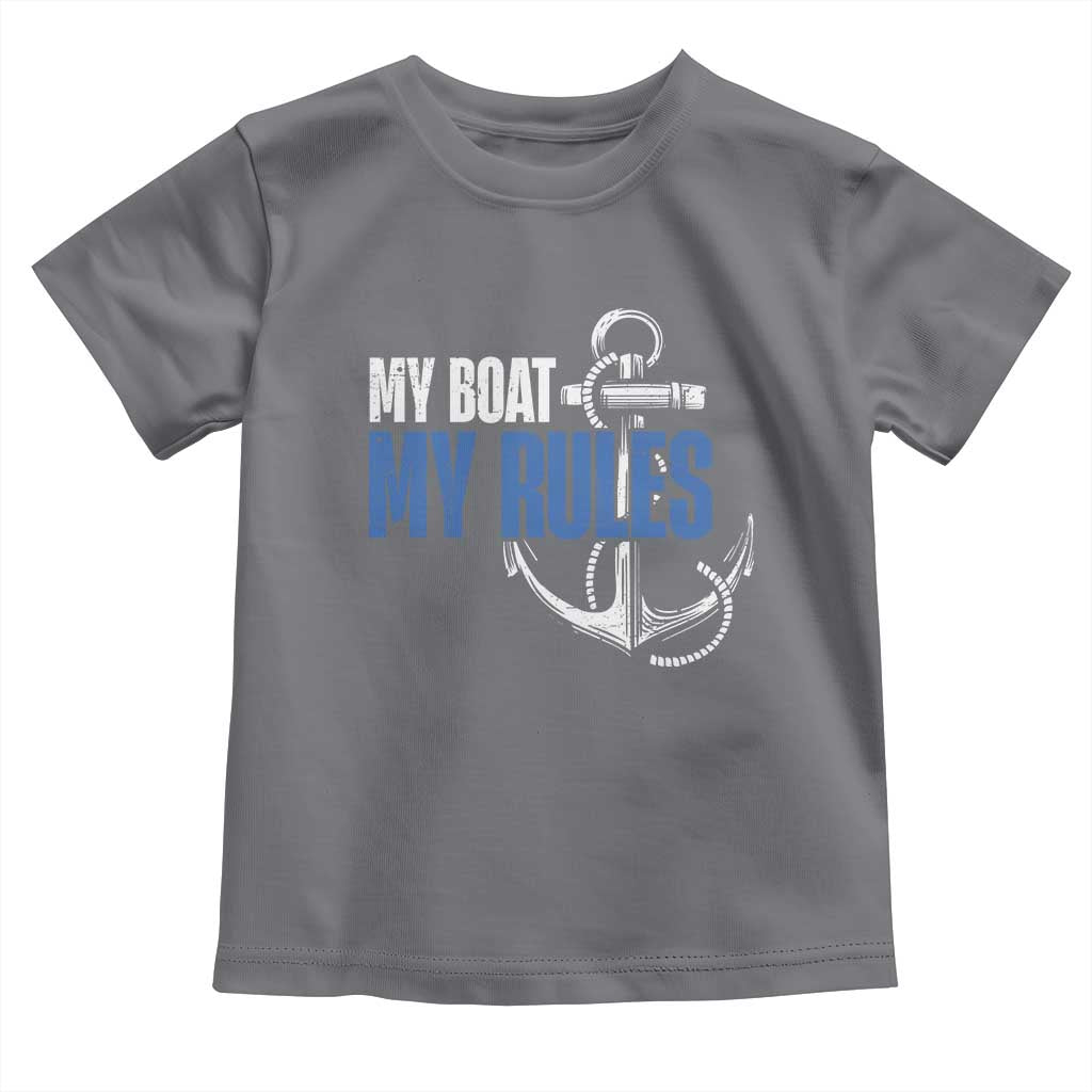 I'm The Captain Toddler T Shirt My Boat My Rules TS09 Charcoal Print Your Wear