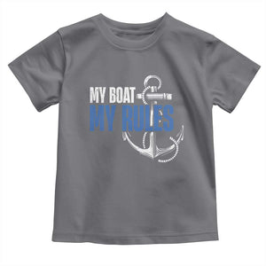 I'm The Captain Toddler T Shirt My Boat My Rules TS09 Charcoal Print Your Wear