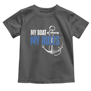 I'm The Captain Toddler T Shirt My Boat My Rules TS09 Dark Heather Print Your Wear