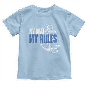 I'm The Captain Toddler T Shirt My Boat My Rules TS09 Light Blue Print Your Wear