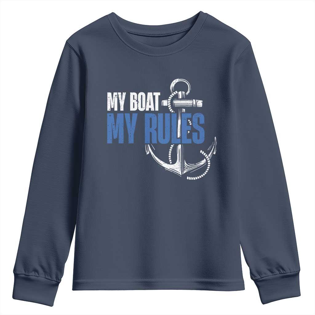 I'm The Captain Youth Sweatshirt My Boat My Rules TS09 Navy Print Your Wear