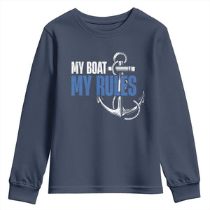 I'm The Captain Youth Sweatshirt My Boat My Rules TS09 Navy Print Your Wear