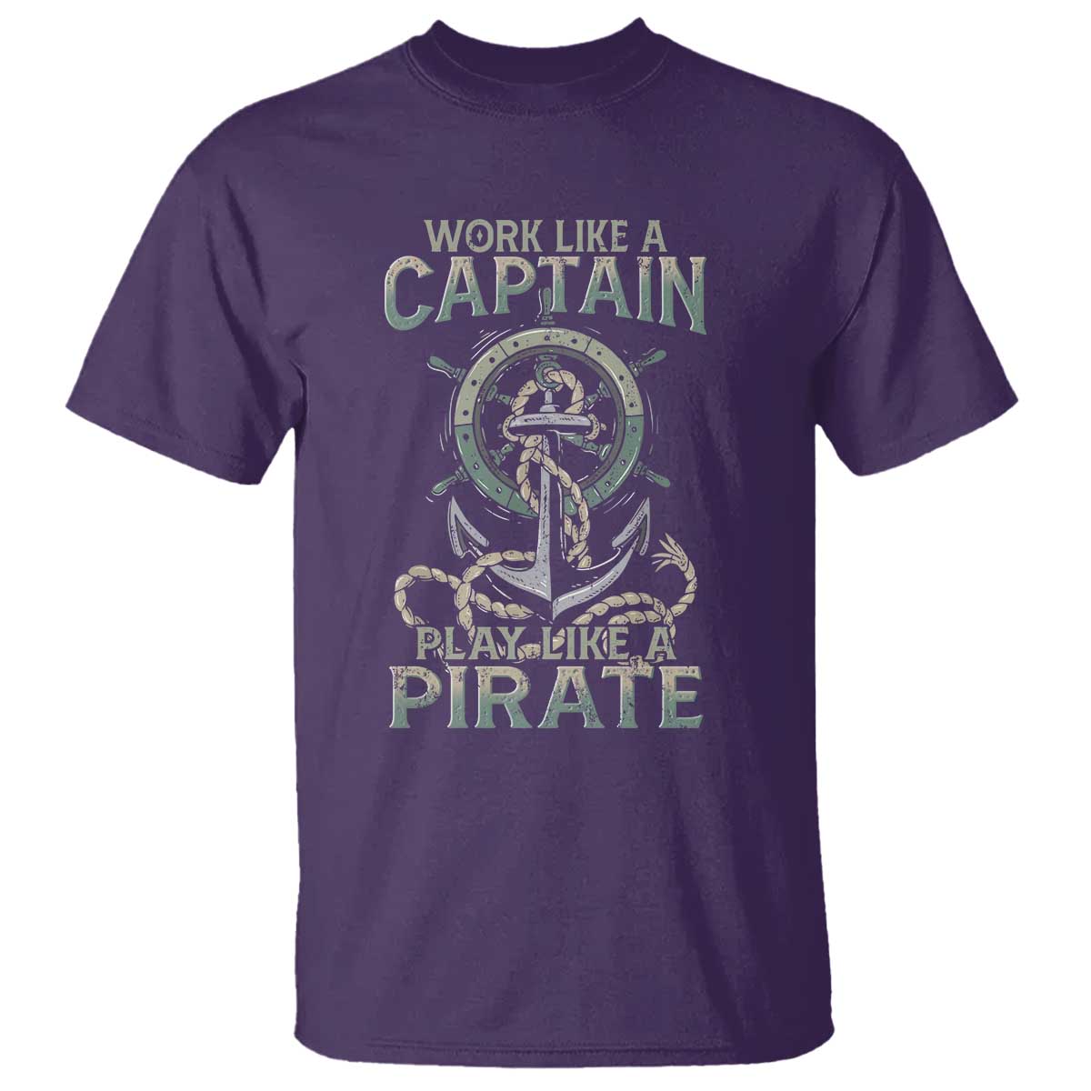 Funny Work Like A Captain T Shirt Play Like A Pirate TS09 Purple Print Your Wear