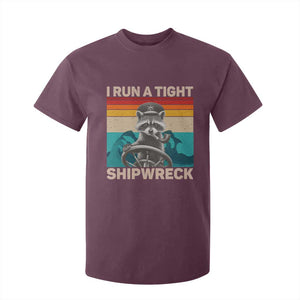 Funny Raccoon Captain T Shirt For Kid I Run A Tight Shipwreck TS09 Maroon Print Your Wear