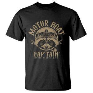 Funny Raccoon Motor Boat Captain T Shirt TS09 Black Print Your Wear