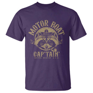 Funny Raccoon Motor Boat Captain T Shirt TS09 Purple Print Your Wear