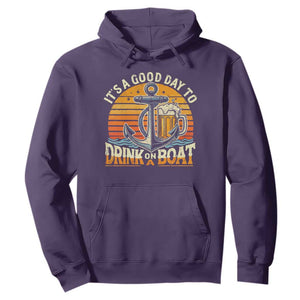 It's A Good Day To Drink On A Boat Hoodie Retro Sunset TS09 Purple Print Your Wear