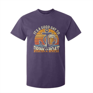 It's A Good Day To Drink On A Boat T Shirt For Kid Retro Sunset TS09 Purple Print Your Wear