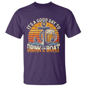 It's A Good Day To Drink On A Boat T Shirt Retro Sunset TS09 Purple Print Your Wear