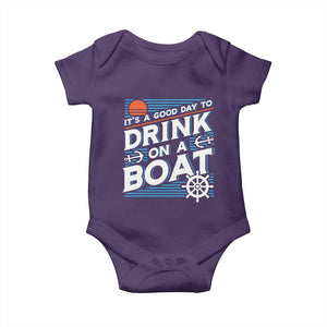 It's A Good Day To Drink On A Boat Baby Onesie TS09 Purple Print Your Wear