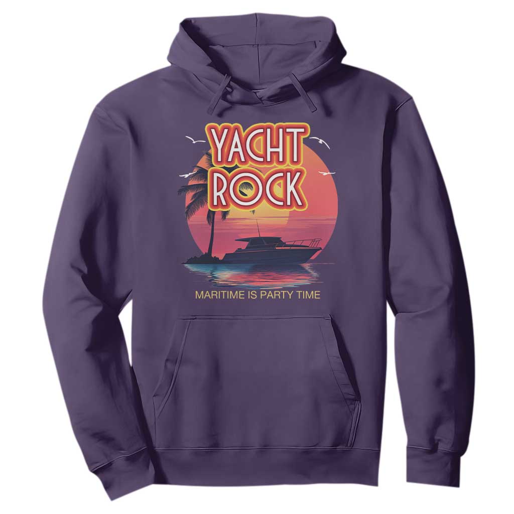 Yacht Rock Party Hoodie Boat Drinking Maritime Is Party Time TS09 Purple Print Your Wear