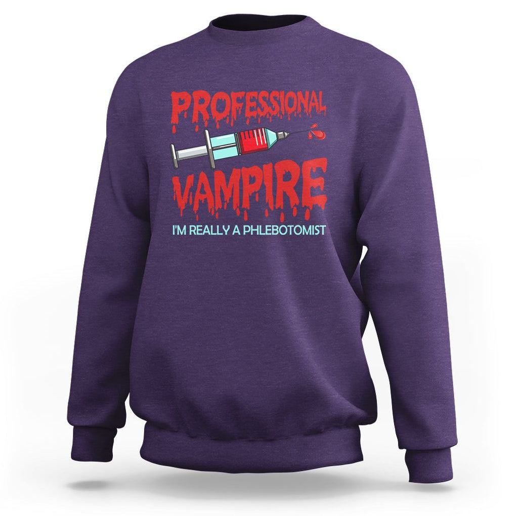 Funny Phlebotomist Professional Vampire Sweatshirt TS09 Purple Printyourwear